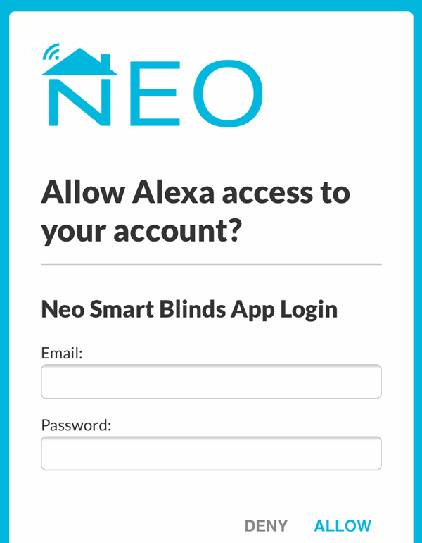 Amazon Alexa Login information for Smart Controller