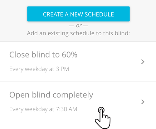 Blue Link how to add schedules to another blind